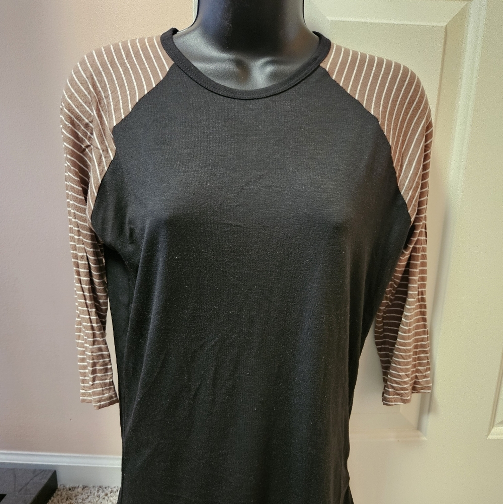 LuLaRoe Black and Brown Long Sleeve Tee